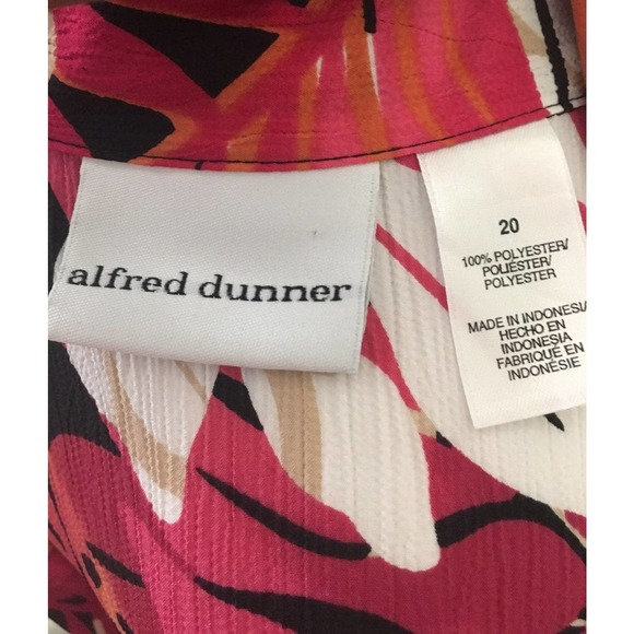 EUC Alfred Dunner Vintage Fuchsia Floral Hawaiian 80's Style Blouse Size 20 - Picture 12 of 12